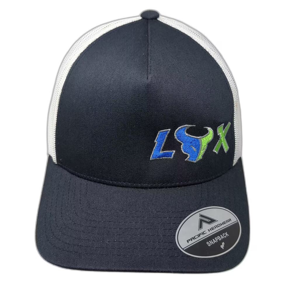 Pacific Headwear Trucker Hat Blue OS Mesh Adjustable Embroidered 105C LSX Logo